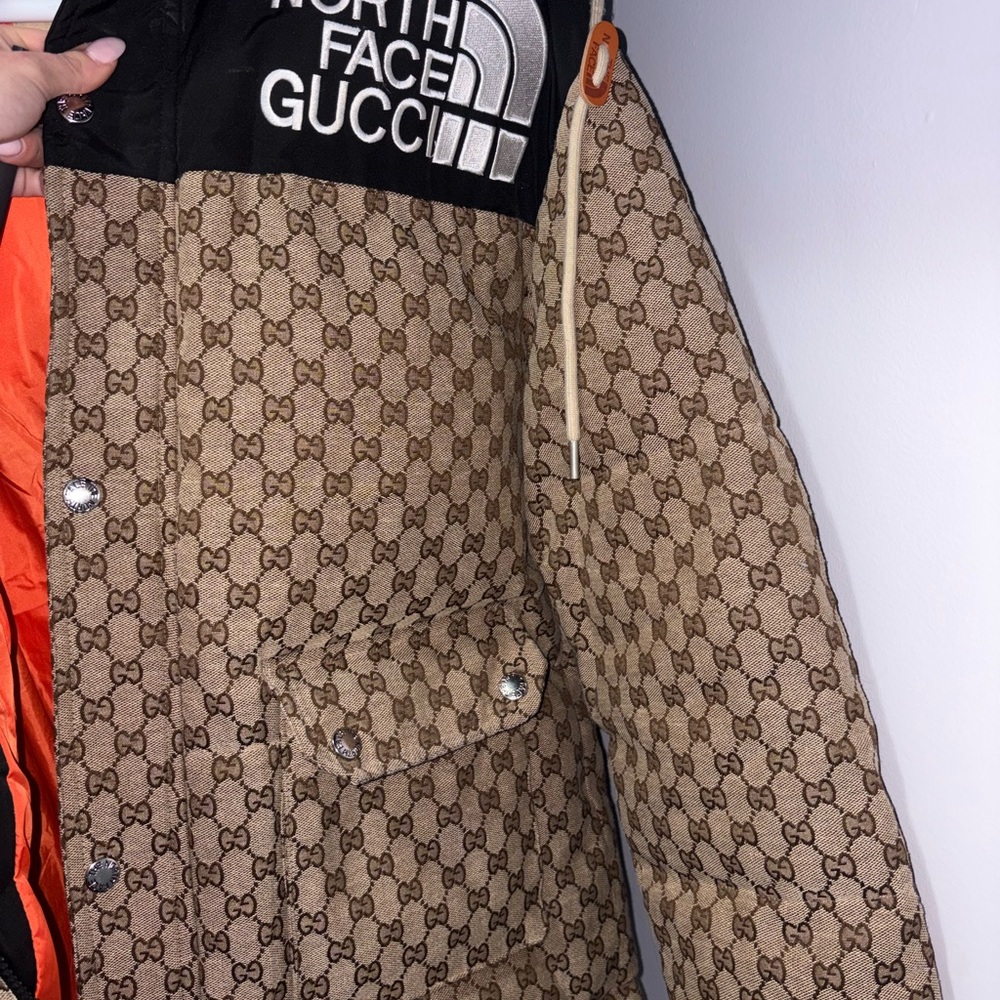 Gucci Tan Monogram XL  L or M
This jacket never went down in retail price!!